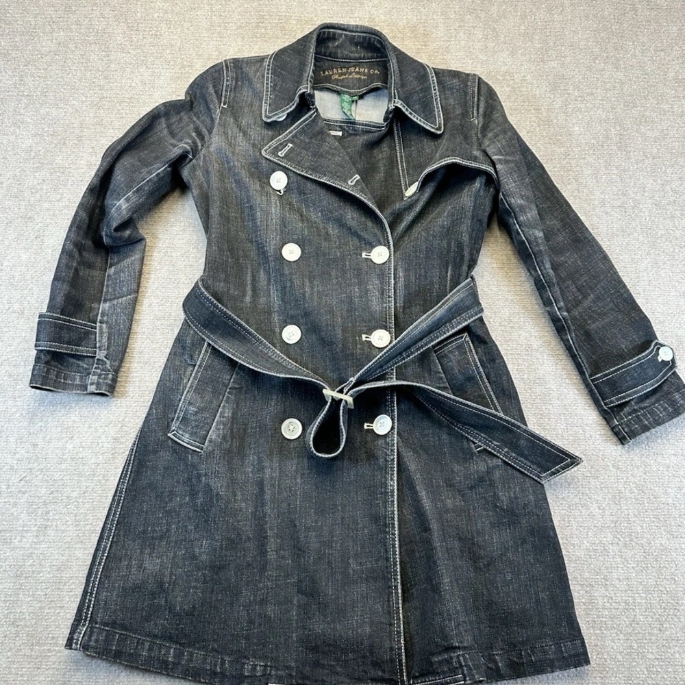 Lauren Ralph Lauren Dark Denim Belted Jacket